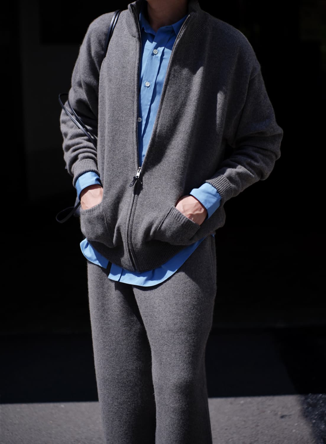 Herill 헤릴 골든 캐시 집업 스웨터 Top Gray  상품이미지1