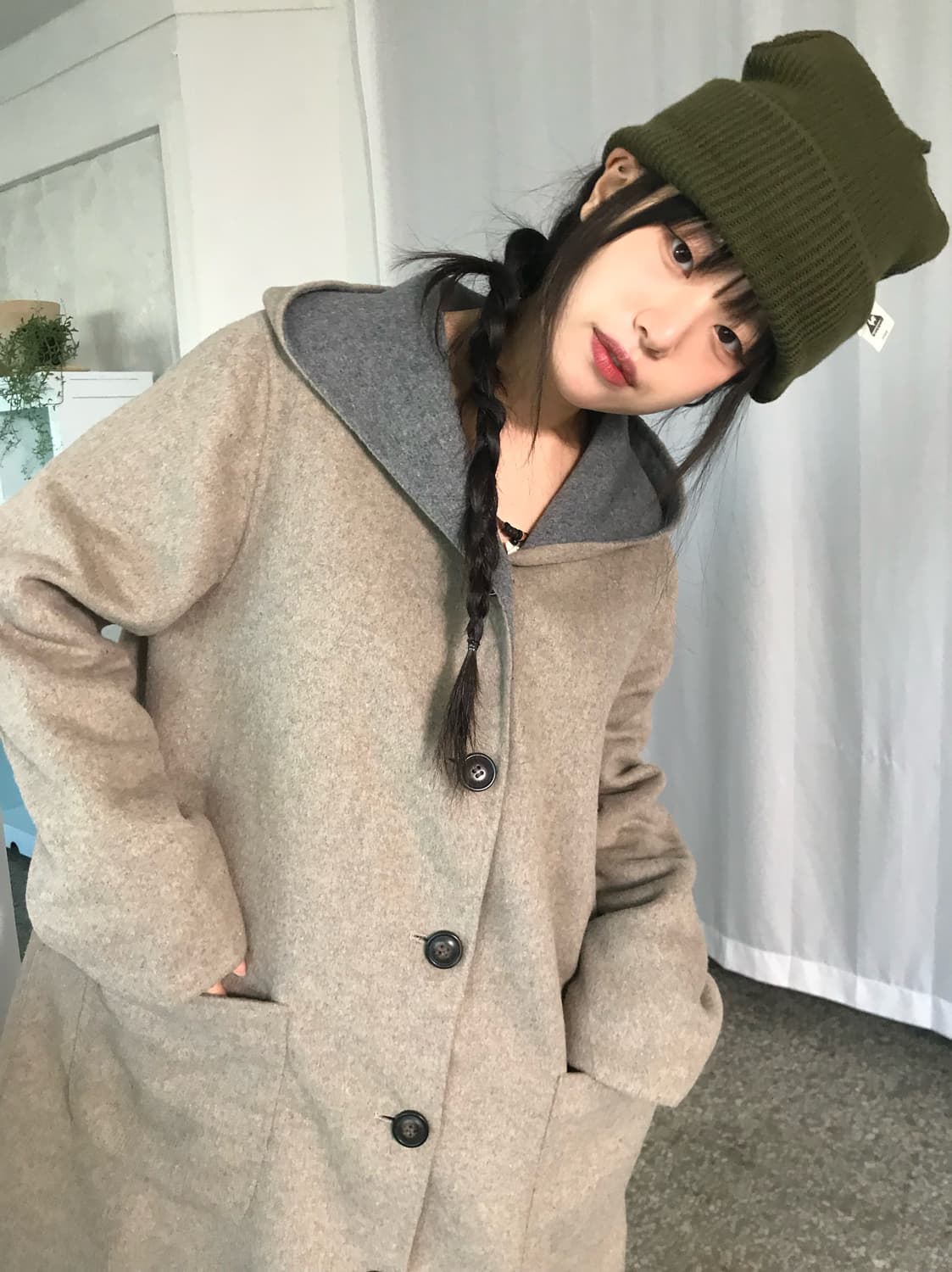 소프트 그레이 리버시블 후드코트 상품이미지3