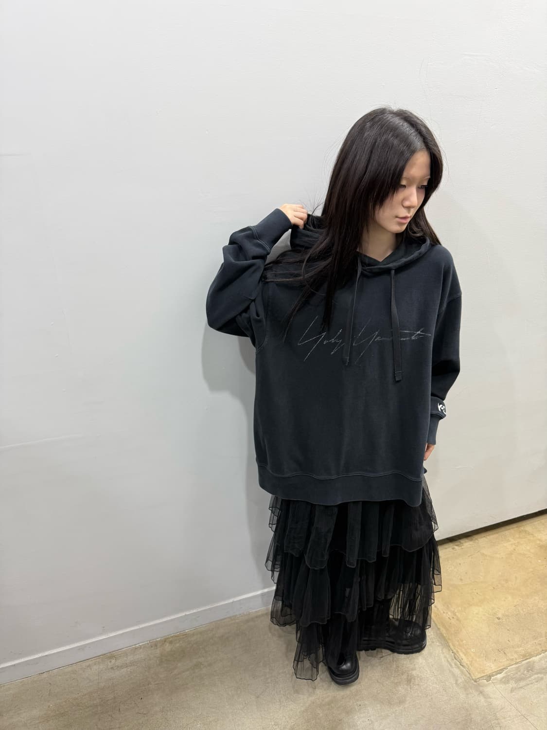 요지 야마모토 Y-3 로고 후드티 상품이미지3