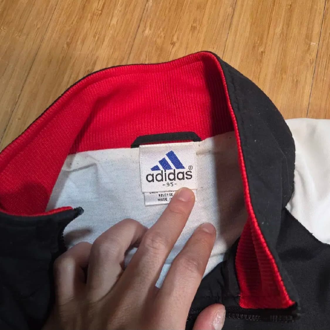 올드스쿨 00s 아디다스 삼각로고 패턴 바람막이 자켓 (실XL) 상품이미지4