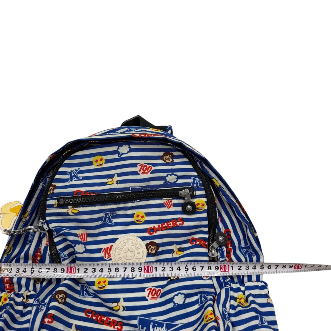 키플링 빈티지 이모지 몽키 바나나 스트라이프 나일론 백팩 가방 블루 상품이미지6