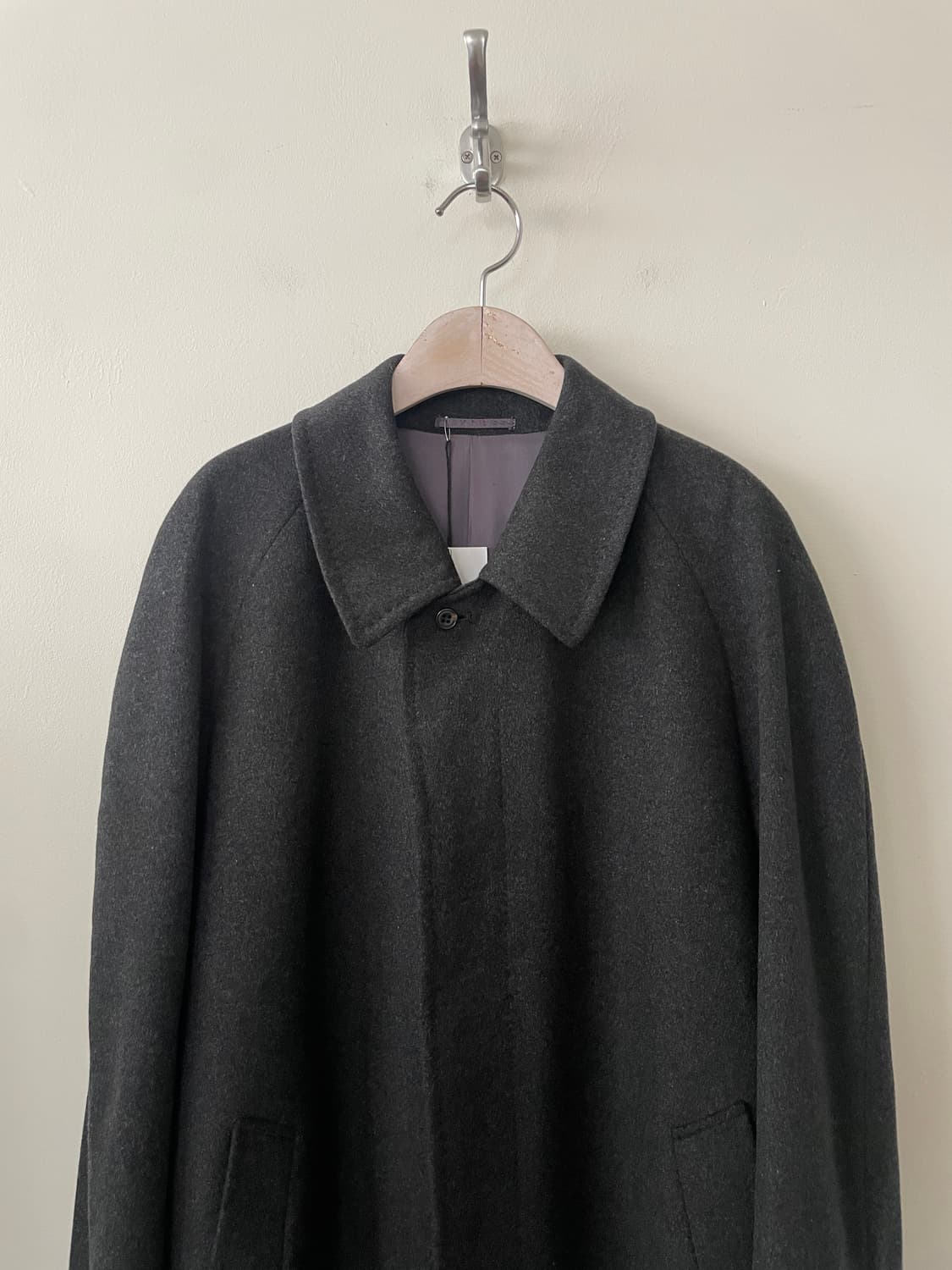 vintage charcoal cashmere balmacaan coat 상품이미지2
