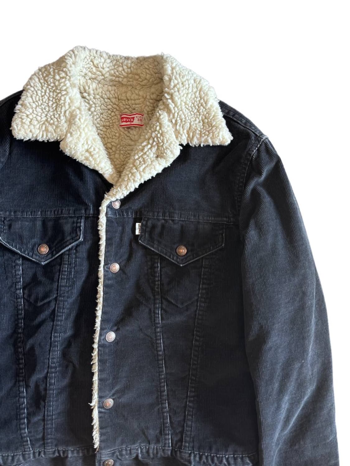 80s Levis white tap corduroy sherpa jack 상품이미지3
