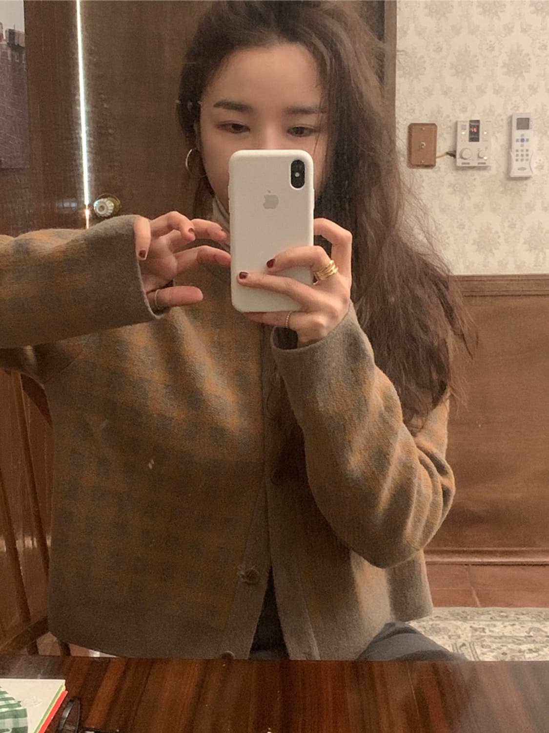 메이비베이비 디어리스트 체크 울 가디건 상품이미지1
