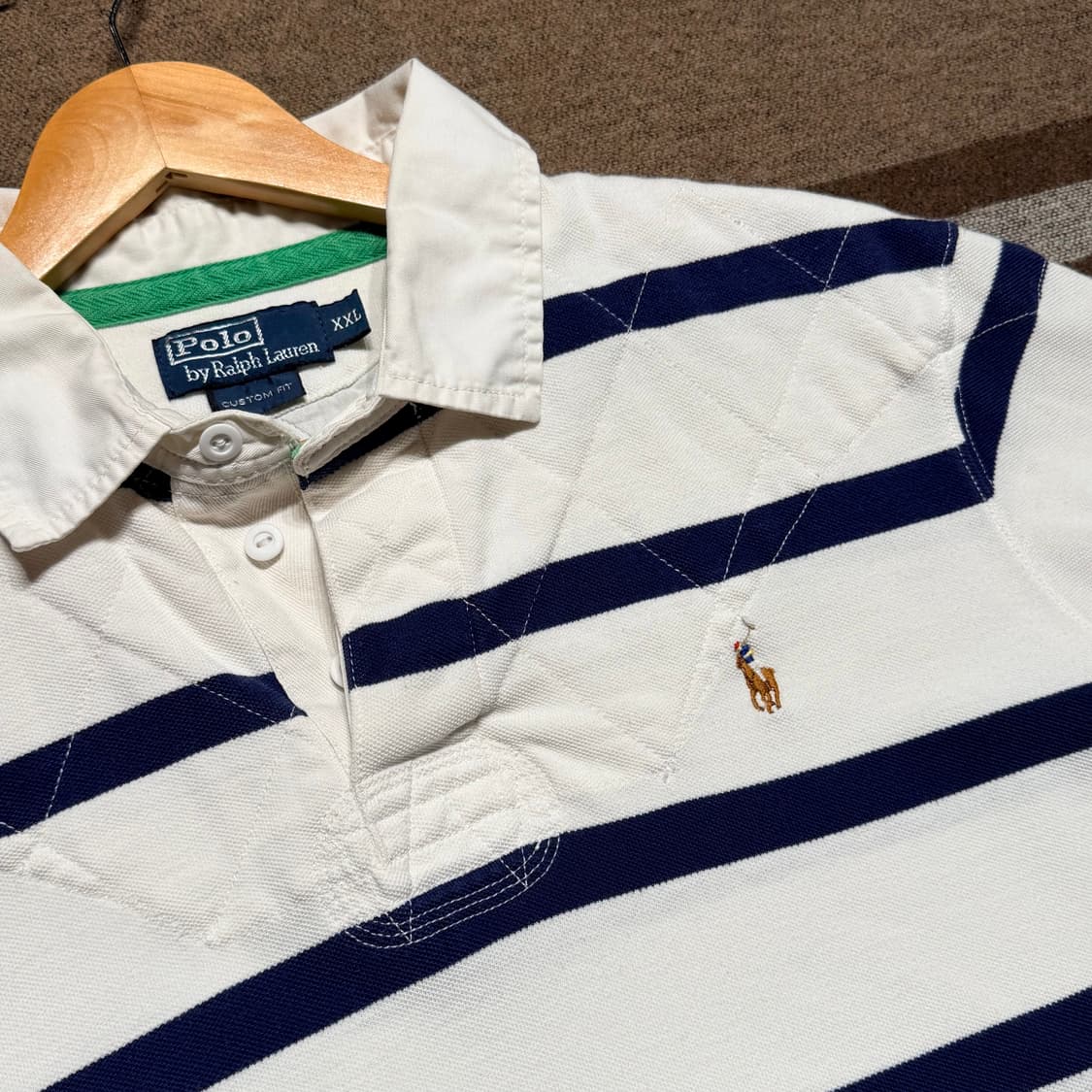 폴로랄프로렌 반팔 럭비 셔츠 XXL 퀼티드 숄더 상품이미지2