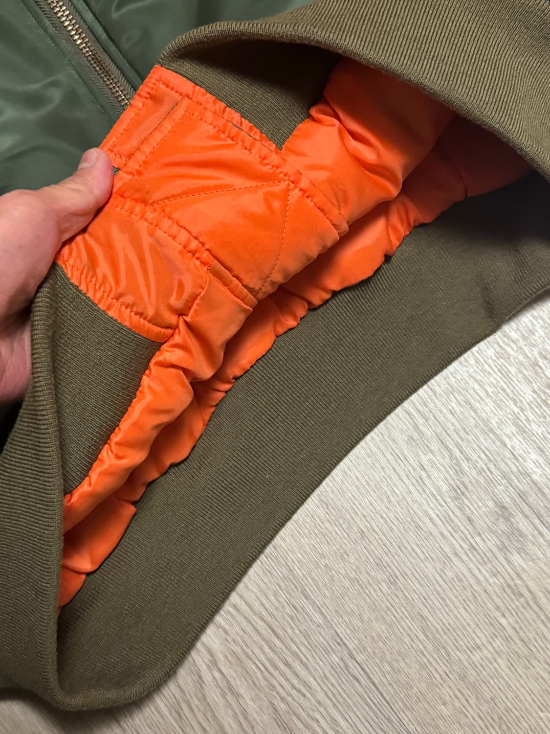 캐피탈 나일론 샴 시아미스 봄버 ma-1 자켓 카키 상품이미지5