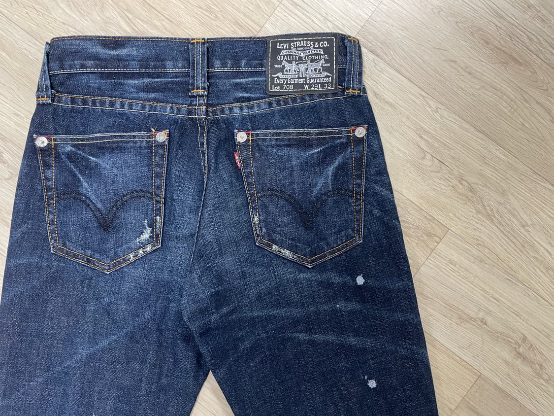 29) 00's 리바이스 재팬 여성 진청워싱 페인팅 데님 부츠컷 상품이미지8