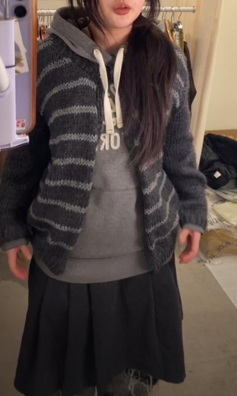 홀리스터 후드 단가라 니트 상의셋 상품이미지3