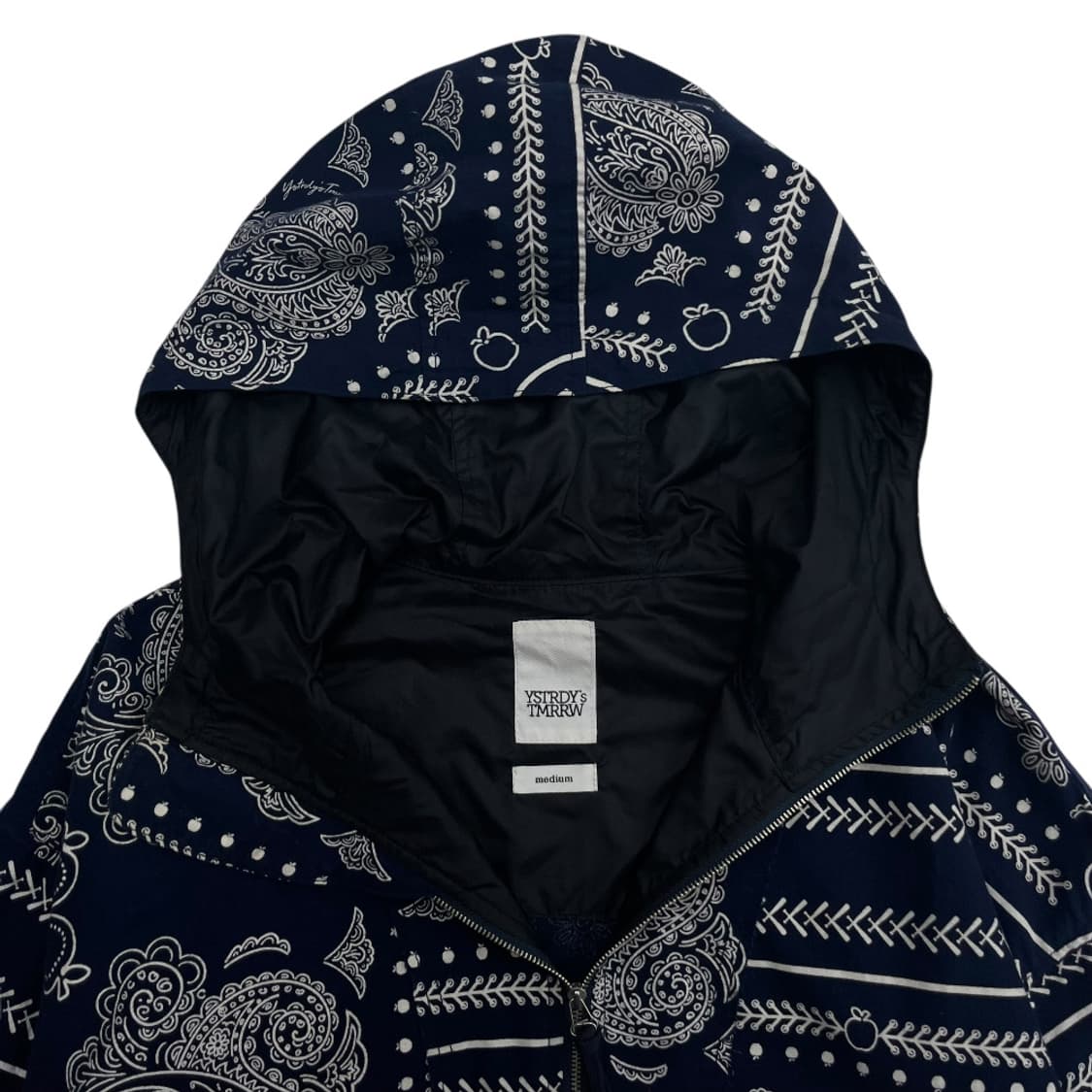 일제 예스터데이스 투모로우 네이비 반다나 후드 반집업 자켓 M 상품이미지5