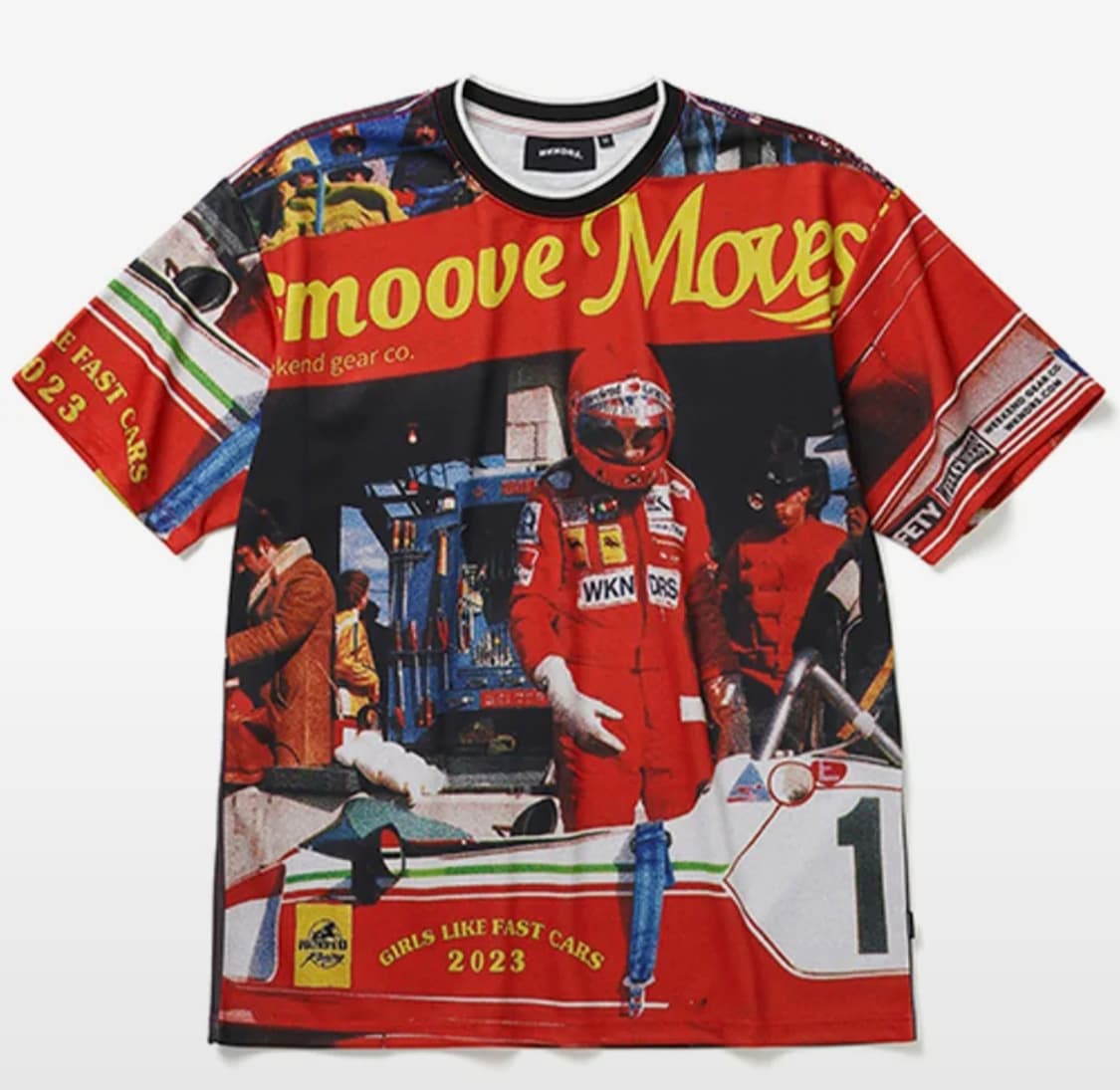 [XL] 위캔더스 레이싱 메쉬 반팔 티셔츠 레드 상품이미지1