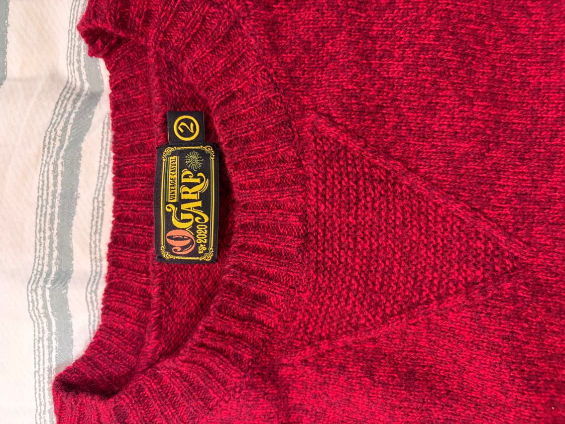 오가프 핑거홀 버건디 니트 상품이미지4