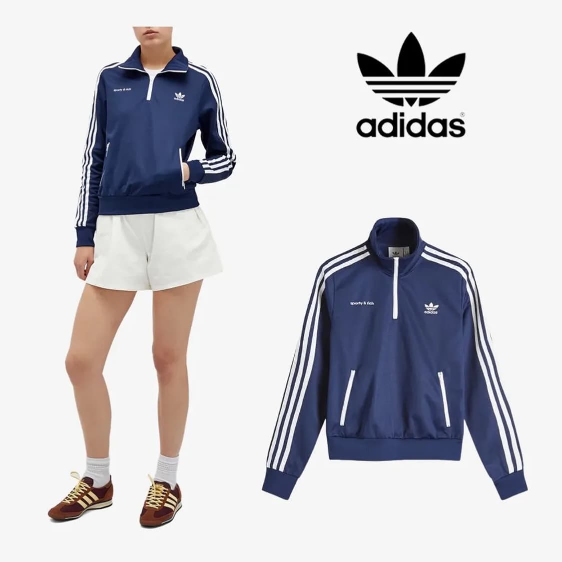 아디다스 스포티앤리치 하프집업 네이비 상품이미지3