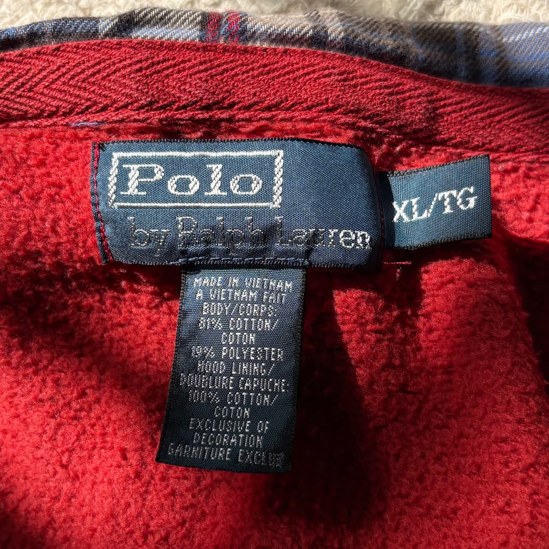 폴로 랄프로렌 포니 레드 후드집업 XL 상품이미지6
