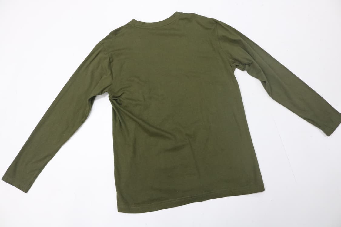 Uplifting Thoughts 엔젤 그래픽 카키 롱슬리브 티셔츠 상품이미지5