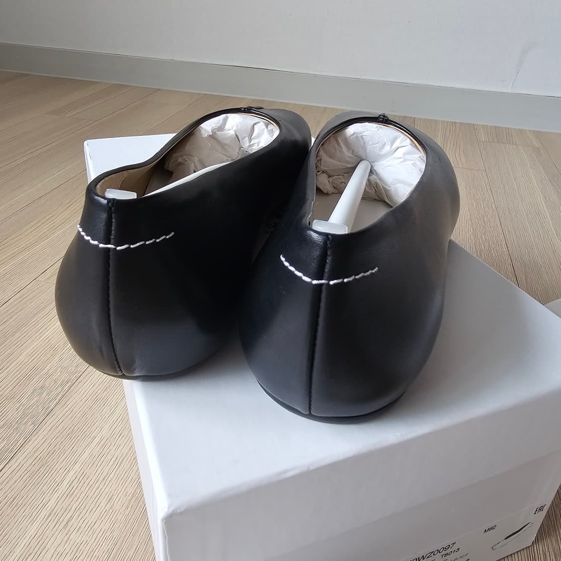 230 새제품 MM6 메종 마르지엘라 스티치 레더 발레 플랫 슈즈 구두 상품이미지4