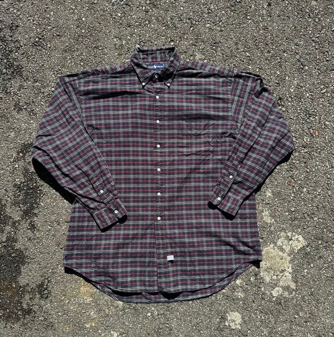 Polo Ralph Lauren 빈티지 90s 폴로 옥스퍼드 체크 빅셔츠 상품이미지1