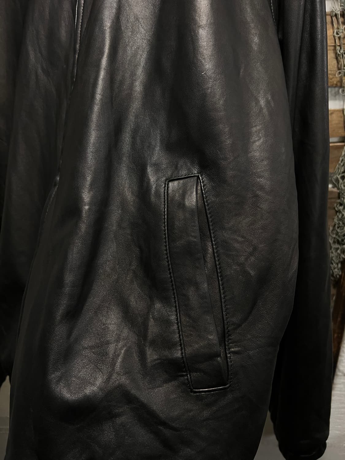 [L]폴로 랄프로렌 맥스웰 램스킨 블랙 레더 자켓 상품이미지4