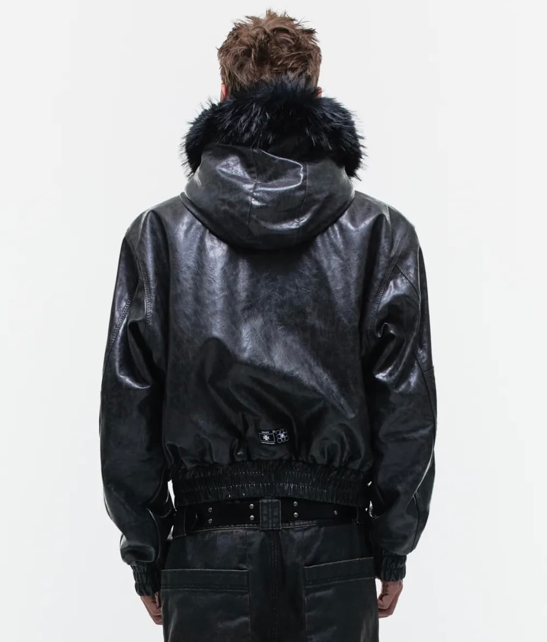 Op. 00 OP-USA HOODED LEATHER BOMBER BLAC 상품이미지2