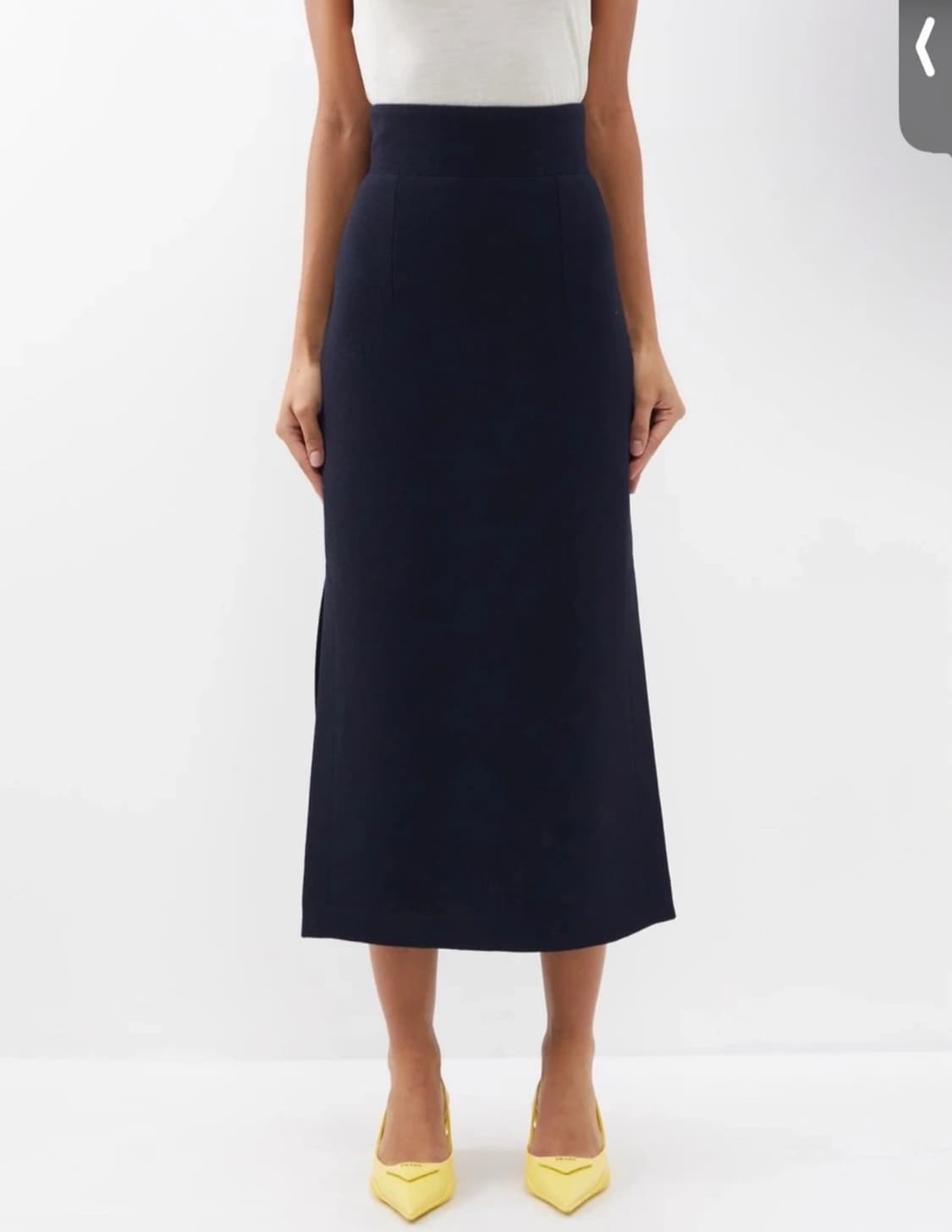Raey 레이 하이웨스트 네이비 미디 스커트 상품이미지2