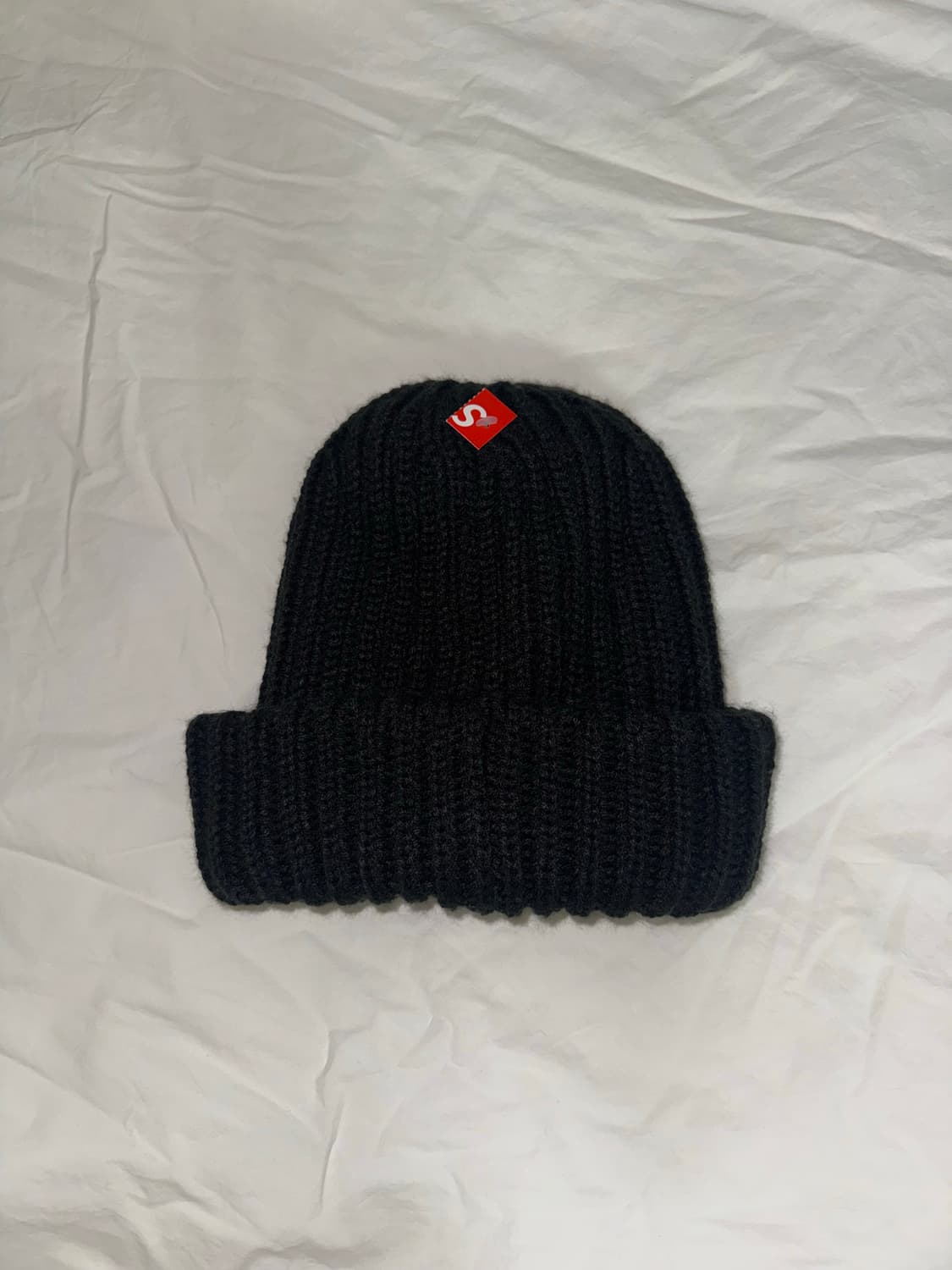 슈프림 클래식 로고 청키 립드 비니 블랙 상품이미지3