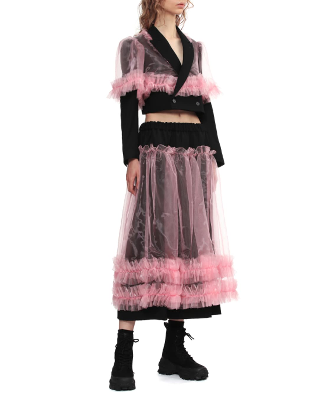 새상품 느와케이니노미야 핑크러플 크롭 블레이져 S/M 상품이미지6