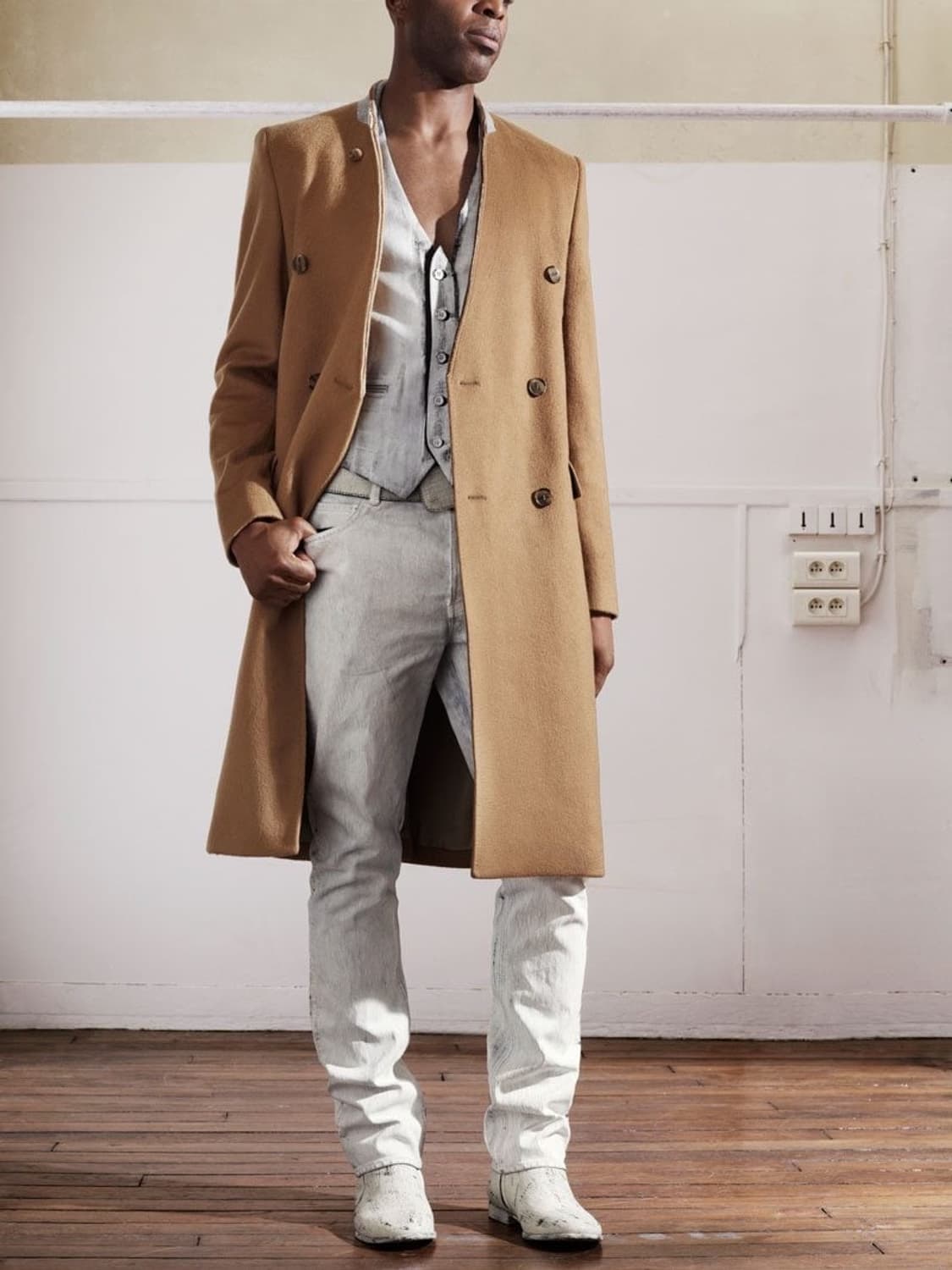 메종 마르지엘라 X h&m 히든 라펠 코트 상품이미지1