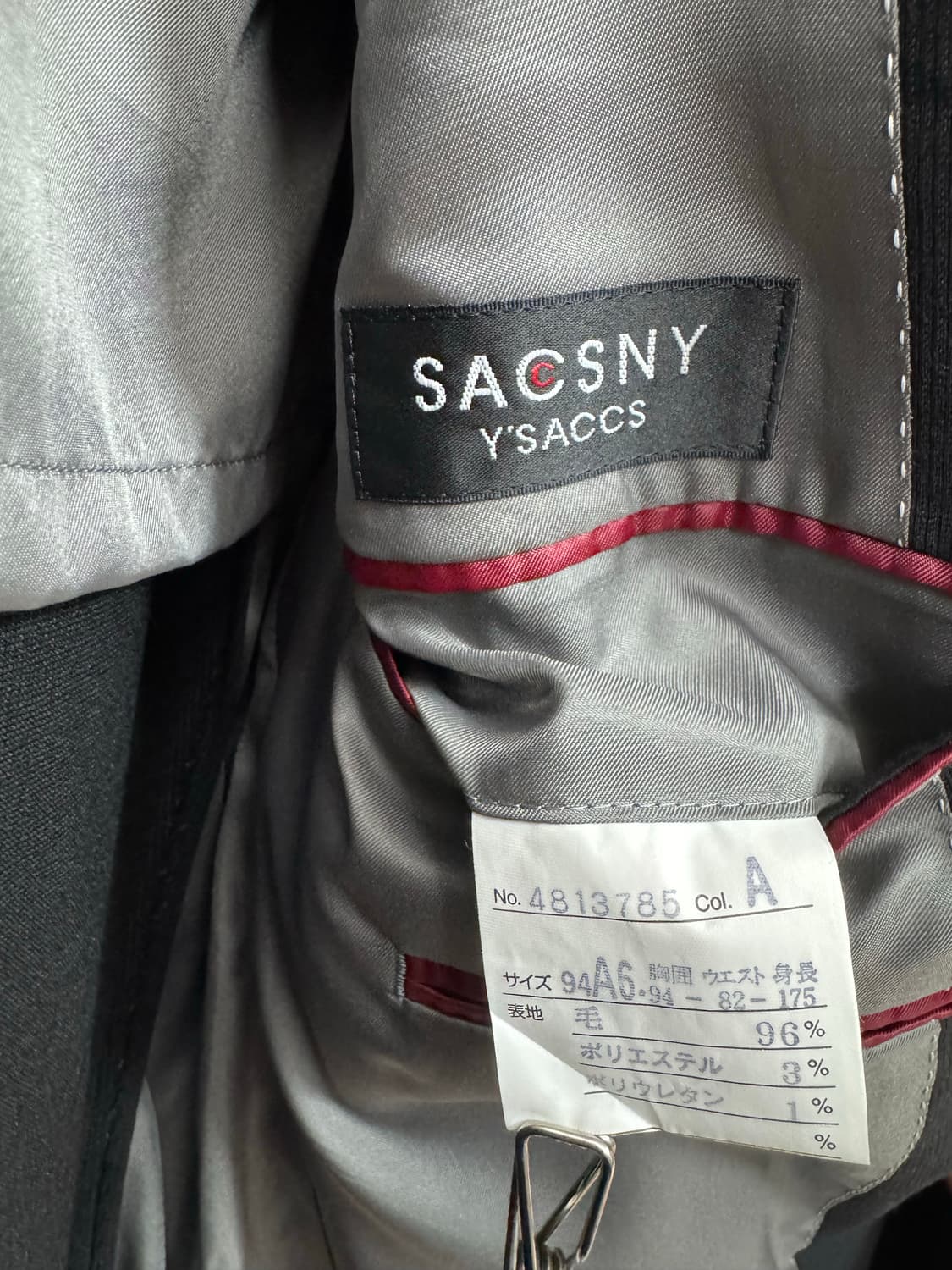 SACSNY 울96 % 블랙  자켓 105전후 민트급 세탁완료 상품이미지2