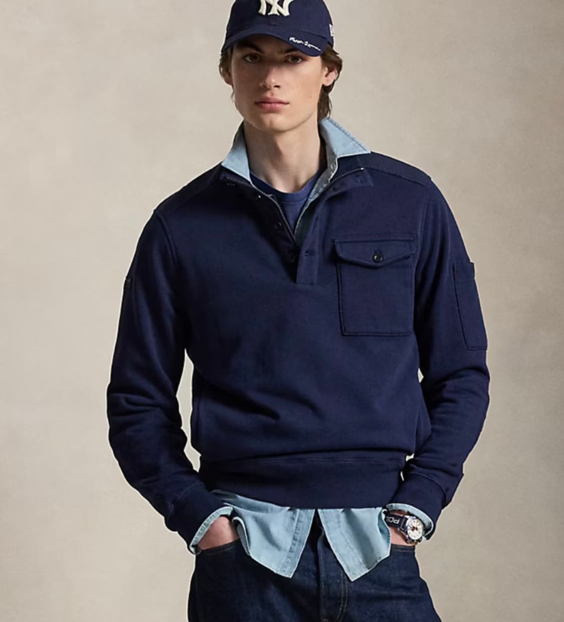 폴로 플리스 루프백 유틸리티 스웨트셔츠 상품이미지3