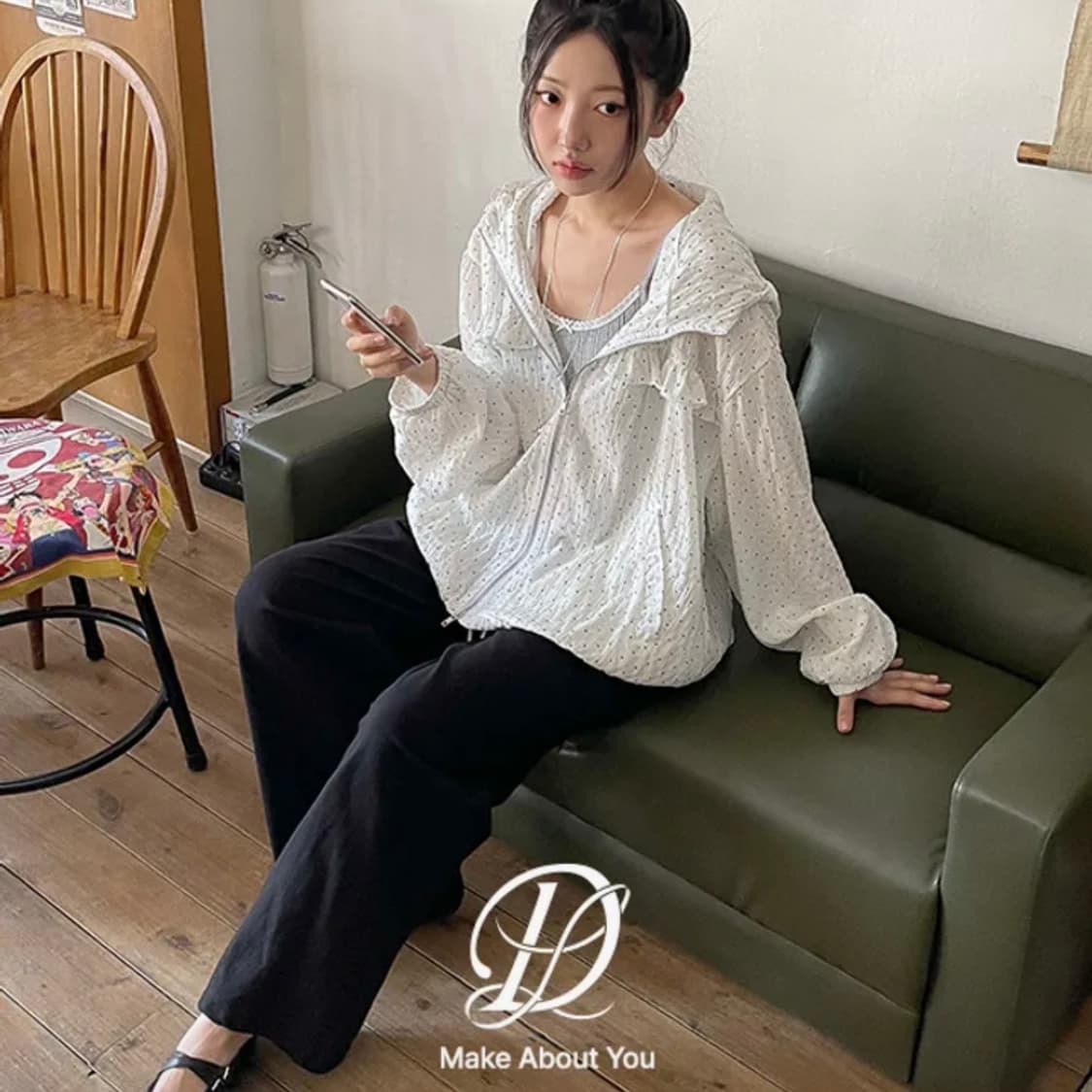 당당걸 도트 프릴 바람막이 재킷 상품이미지2