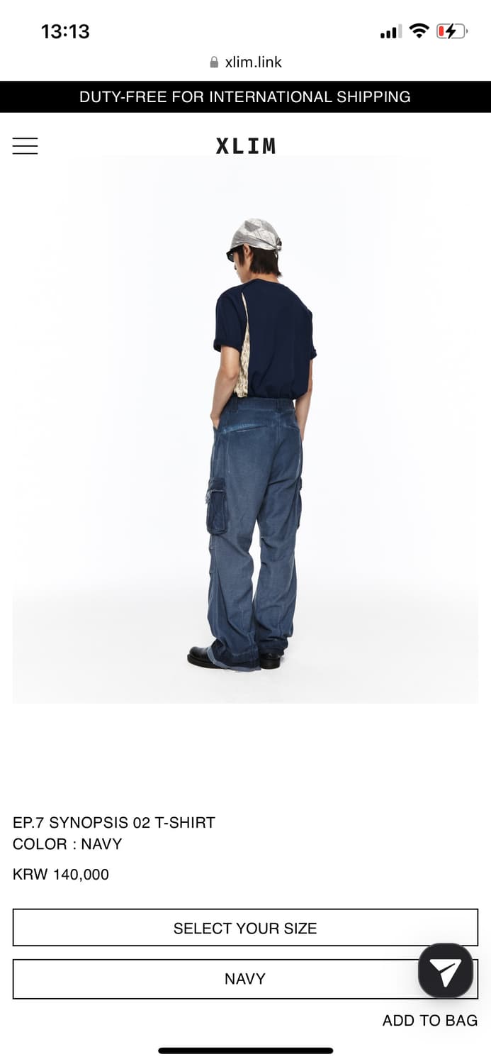 XLIM EP7 Synopsis 02 T-Shirt Navy L사이즈 상품이미지5