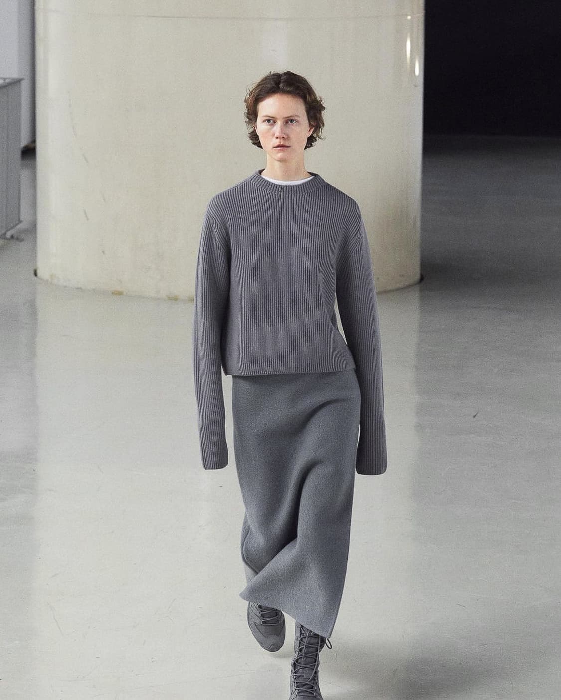 [S]리에르 24fw 워커 스커트/그레이 상품이미지1