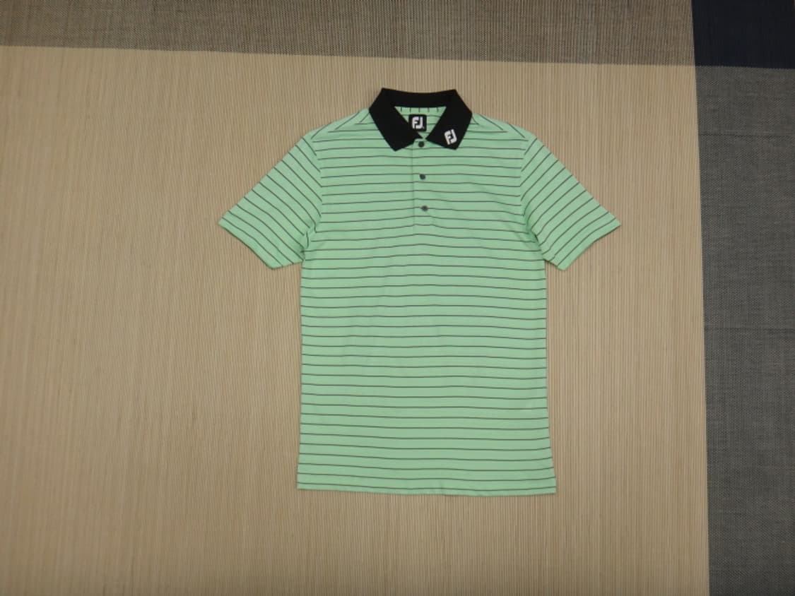 (M) 풋조이 골프 스트라이프 카라넥 반팔 티셔츠 상품이미지1