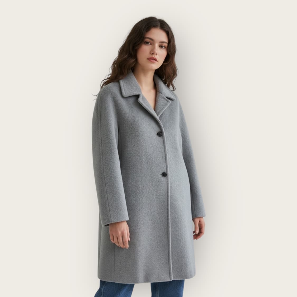 F/ 타임 베이비 라마울 투버튼 코트 자켓 상품이미지1