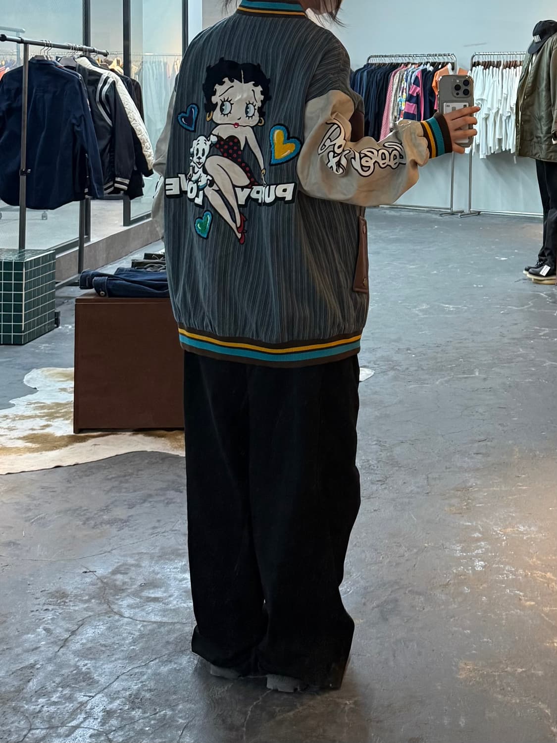 빈티지 베티붑 패치 데님 바시티 자켓 H2030 상품이미지2