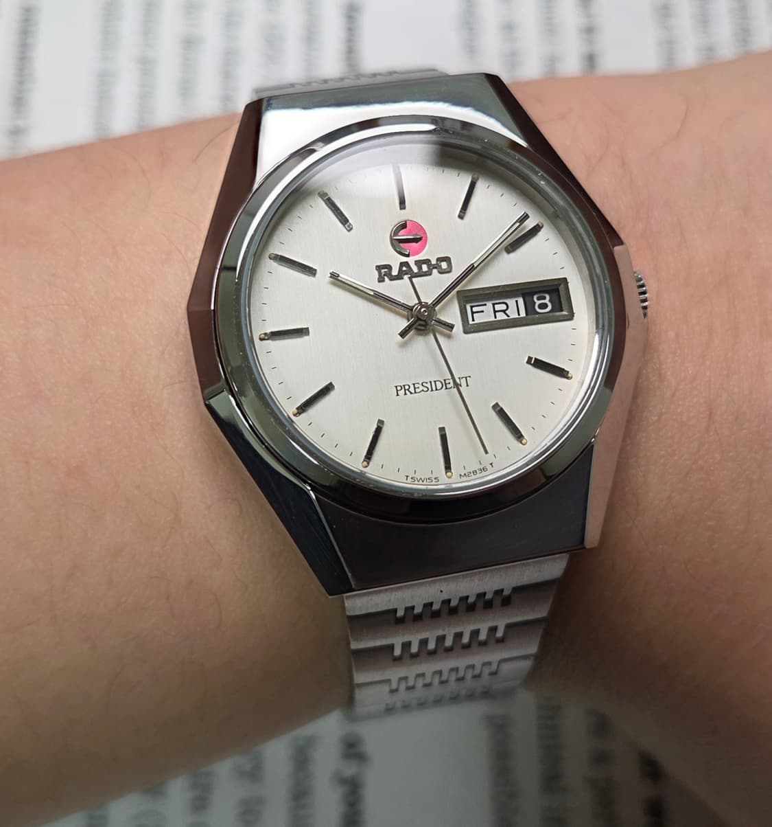 빈티지 라도 프레지던트 순정 실버판 데이데이트 오토매틱 브레이슬릿 ver 상품이미지8