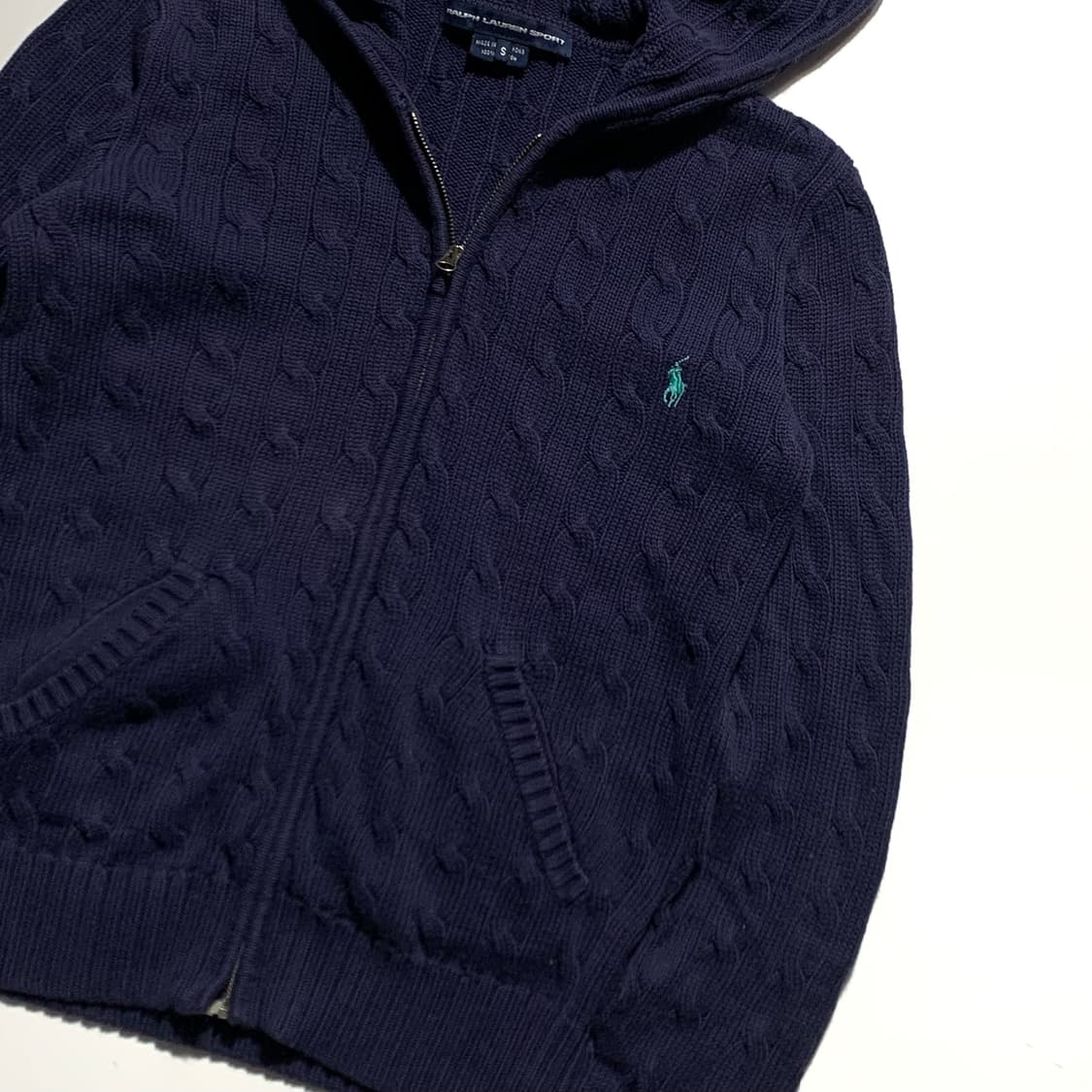 폴로 케이블 후드 니트집업 상품이미지2