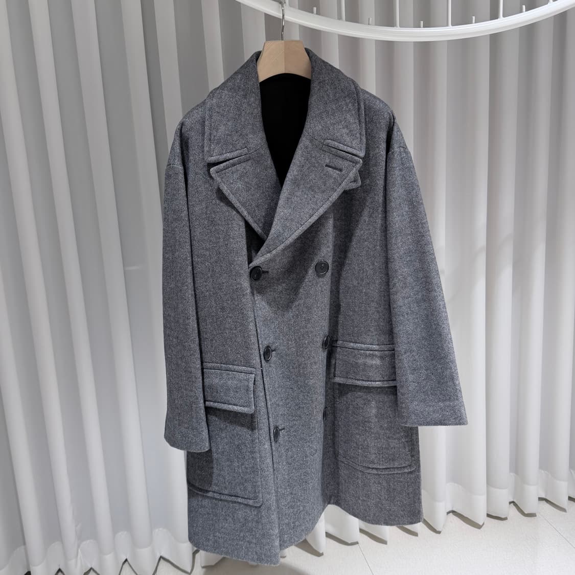 (A+/52) / 에르메스 그레이 더블 코트 상품이미지3