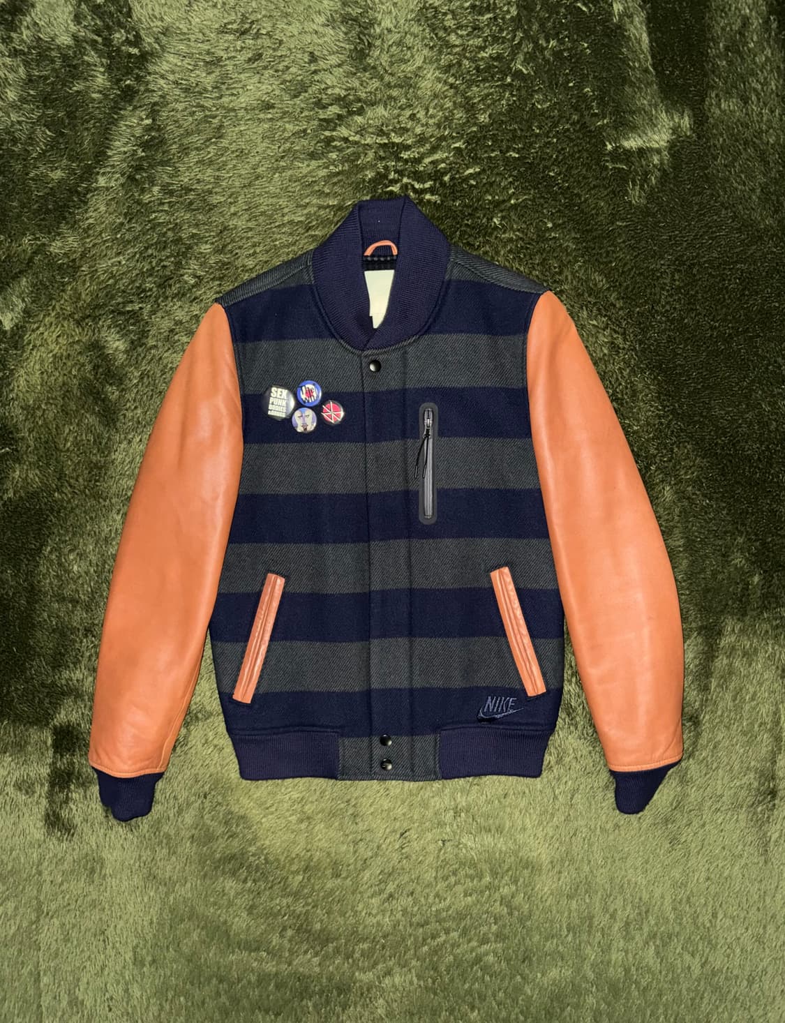 [S] 나이키 라이프 램스킨 슬리브 울 바시티 자켓 상품이미지1