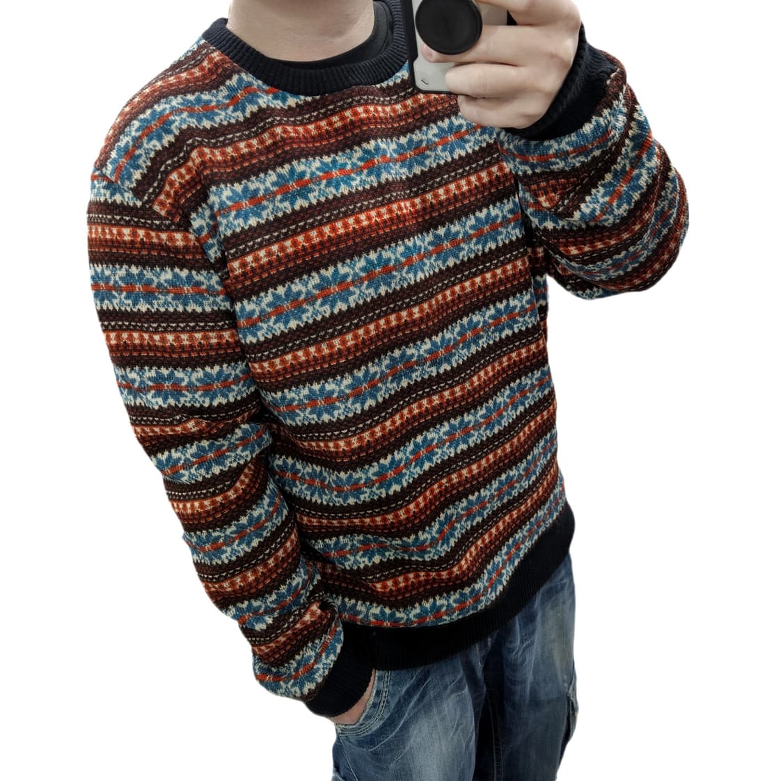 빈티지 노르딕 페어아일 니트 100 상품이미지1