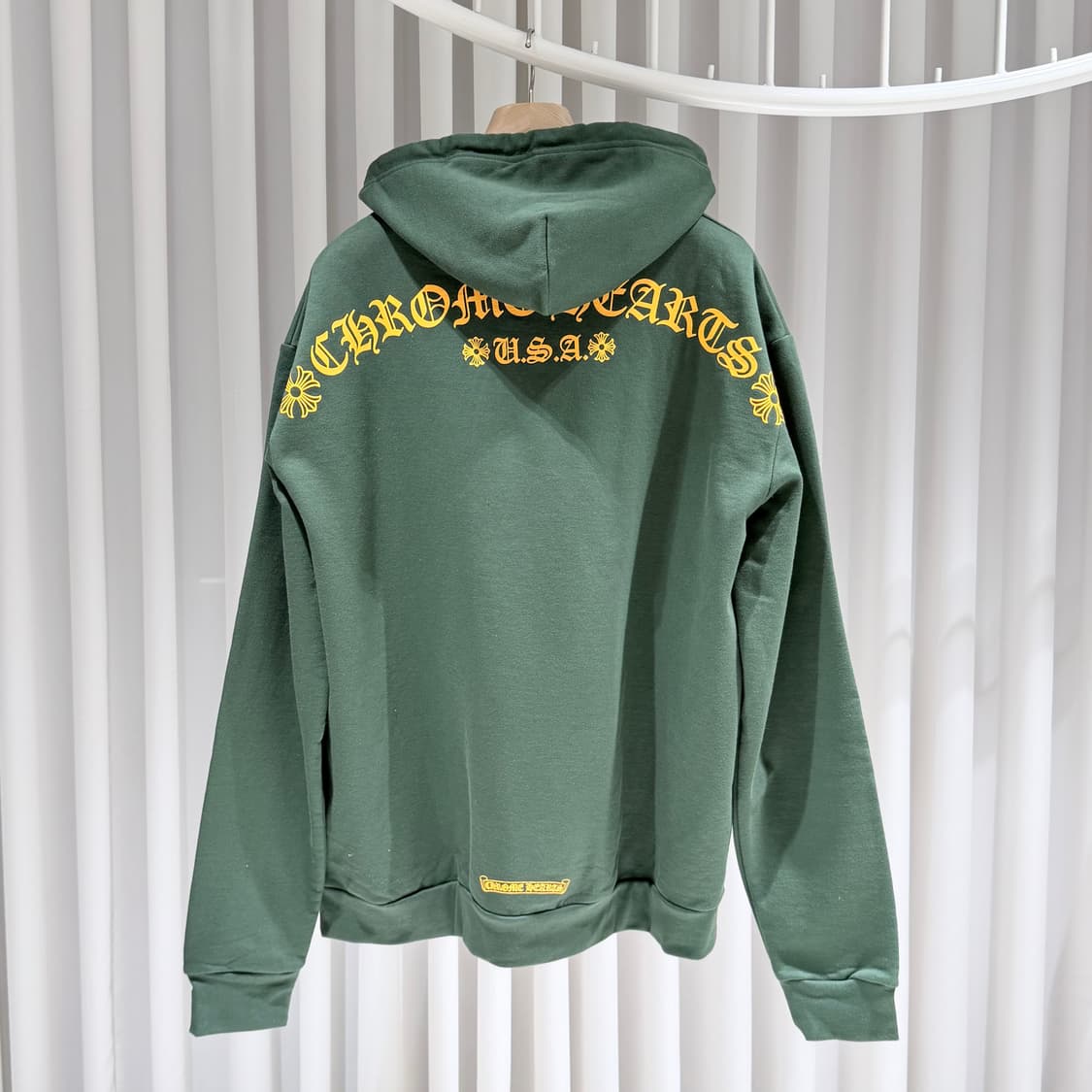 L / 크롬하츠 USA 스크립토 로고 후드 그린 티셔츠 상품이미지6