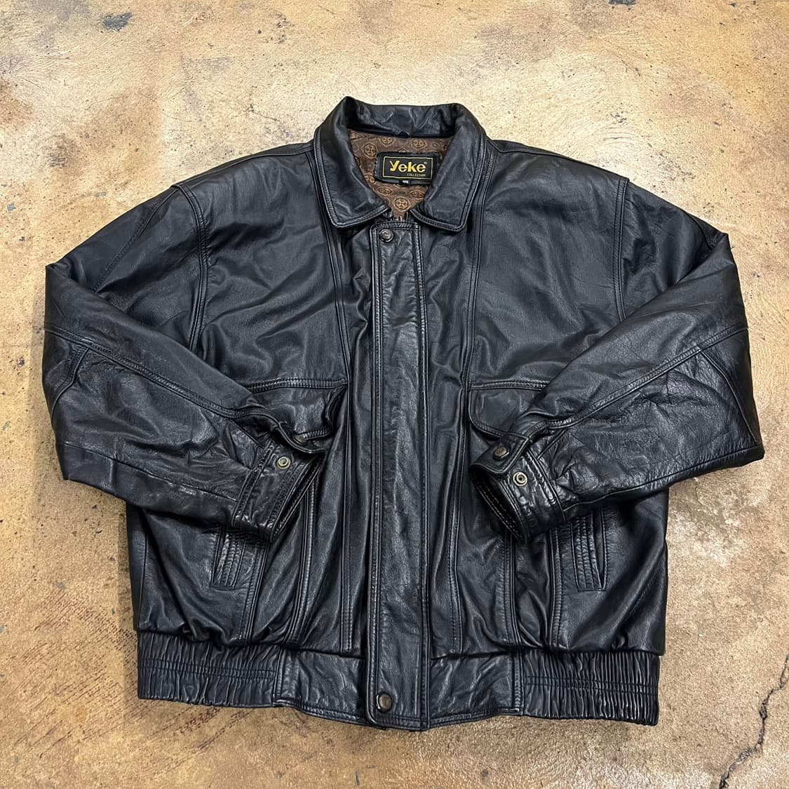 [정품/105] yeke 빈티지 드럼다이드 가죽 레더 자켓 b17 상품이미지2