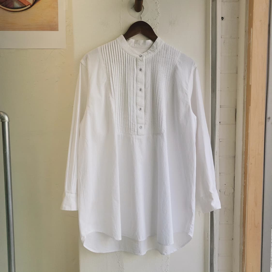 Apres jour mignon 핀턱 화이트 셔츠 상품이미지1