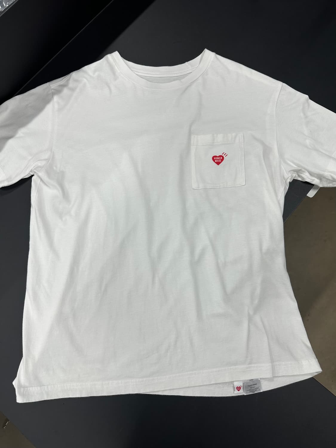 휴먼메이드 하트로고 포켓 반팔 티셔츠 화이트 상품이미지4