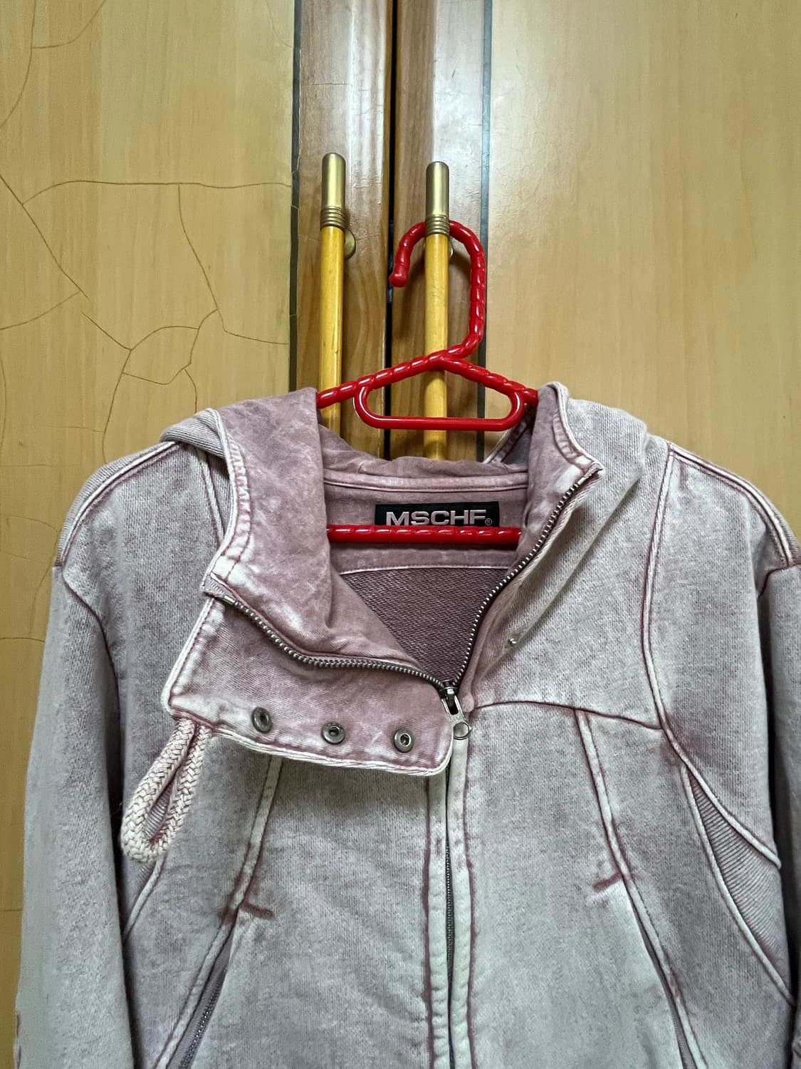 MSCHF 컷오프 워시드 핑크 브라운 후드 (사이즈m) 상품이미지3