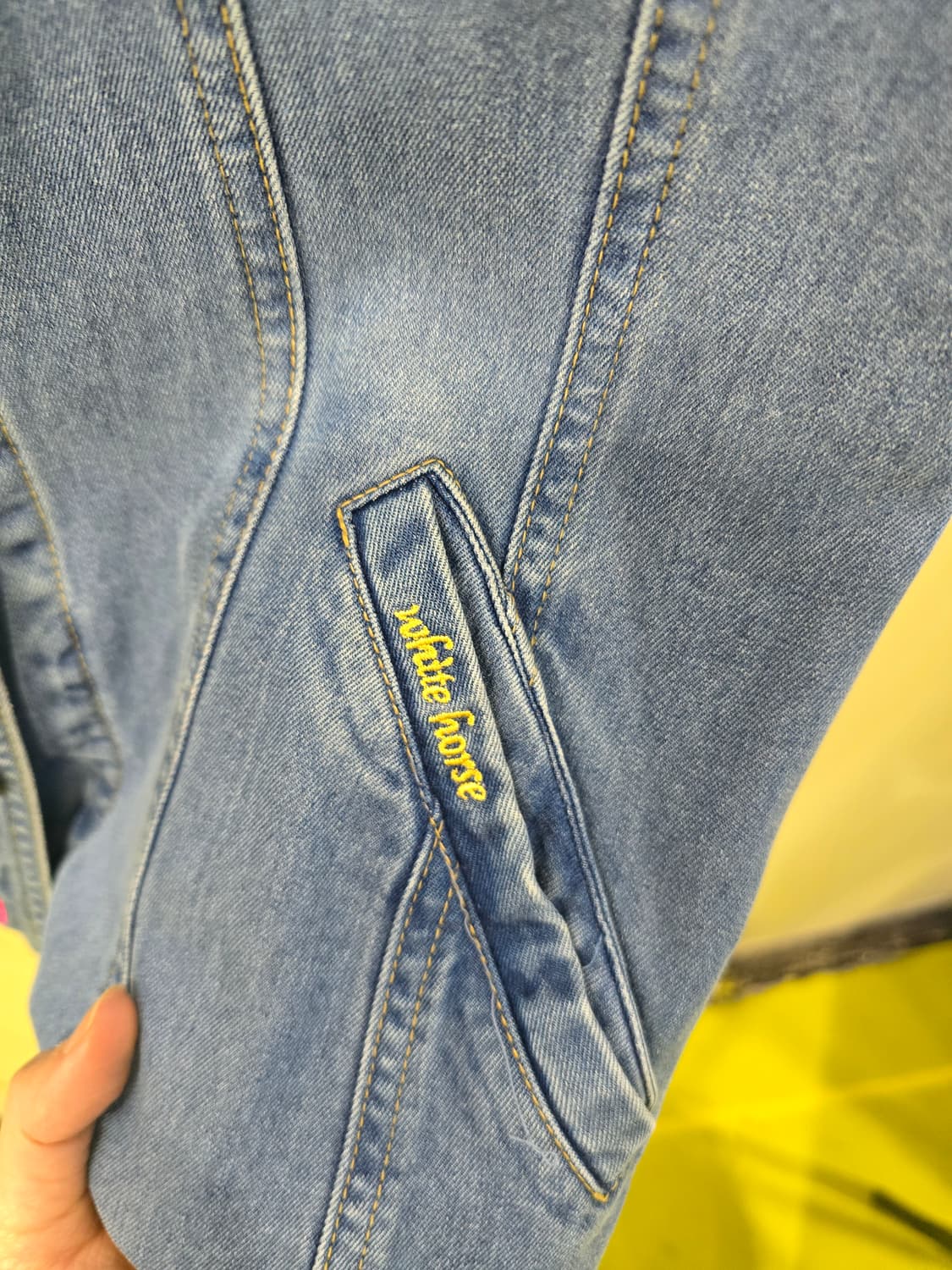 화이트호스 플라워 자수 데님 자켓 상품이미지7