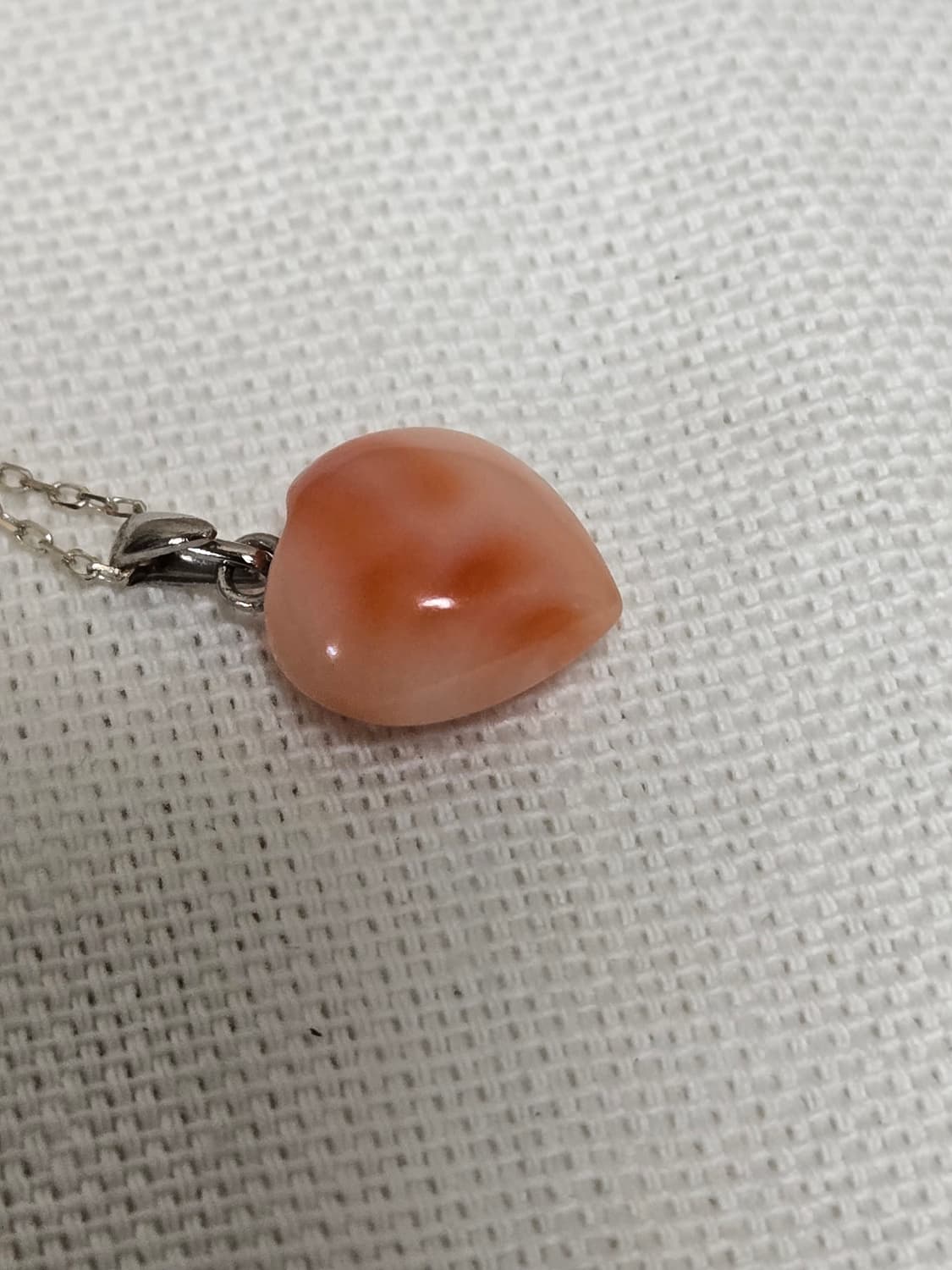 S925 Coral Tone Chalcedony Heart Necklac 상품이미지8