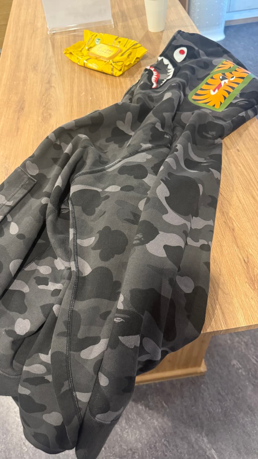 베이프 샤크 후드집업 흑계 판매 검은색 리쿠손민수 상품이미지5