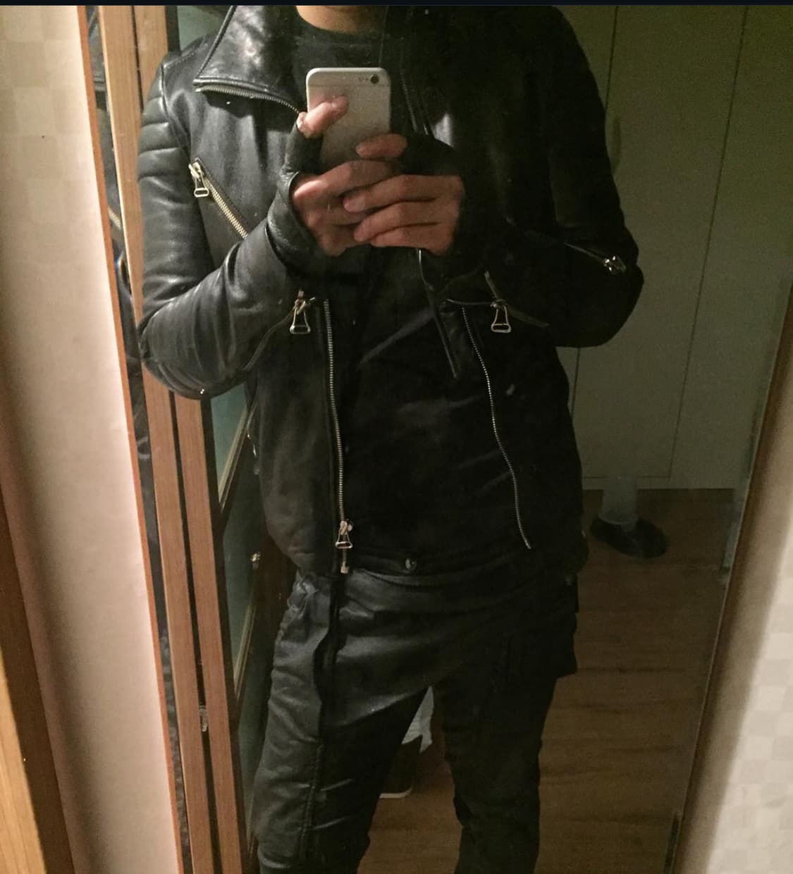 시스템옴므 라이더 레더 자켓 (착샷) 상품이미지5