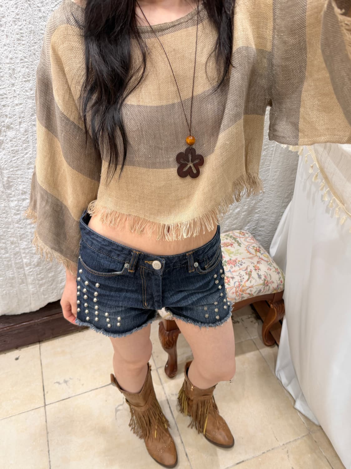 Desert Breeze Fringe Top 상품이미지2