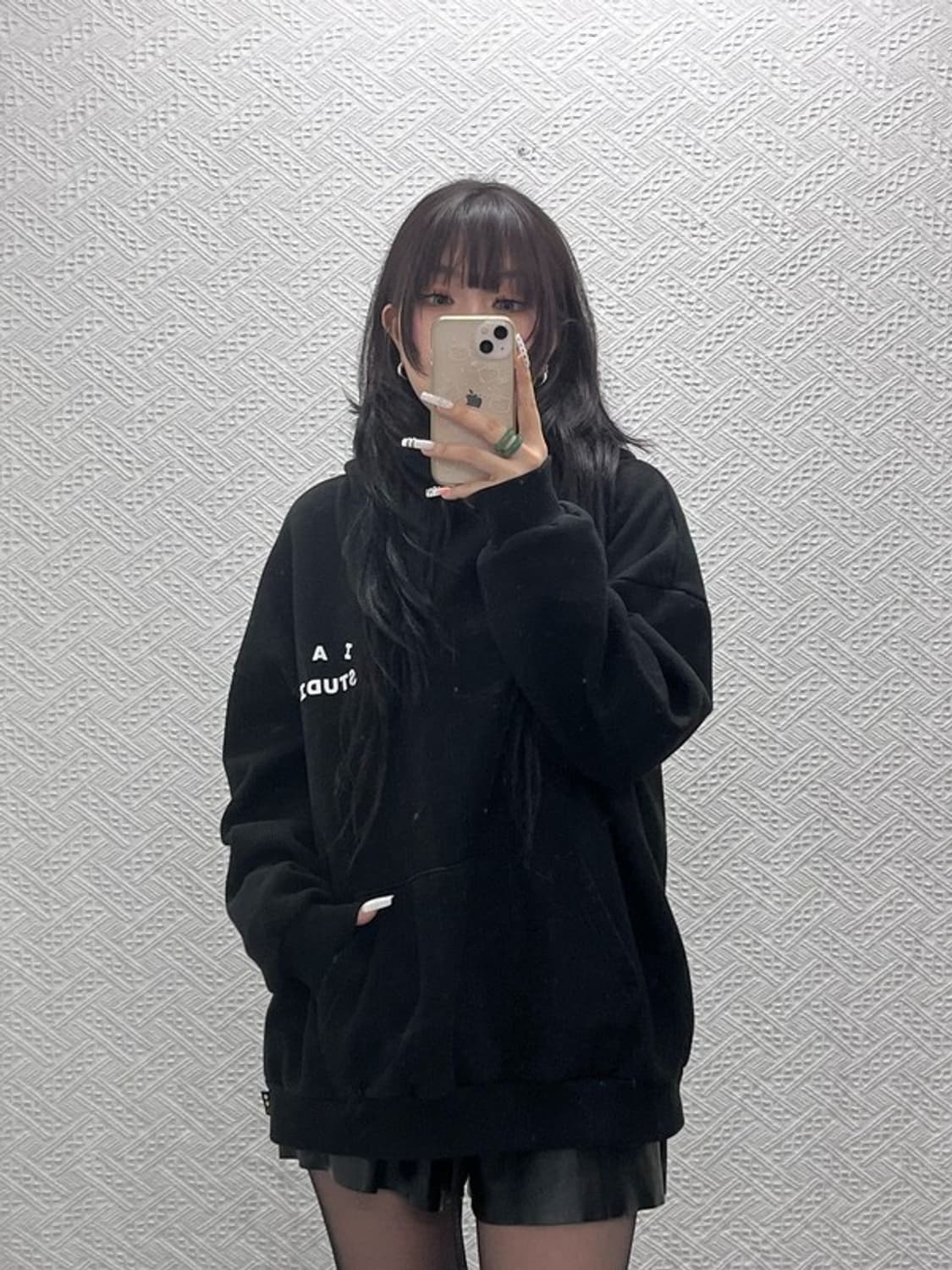 아이앱스튜디오 빈티지 캐주얼 백로고 후드티 115 C10993 상품이미지2